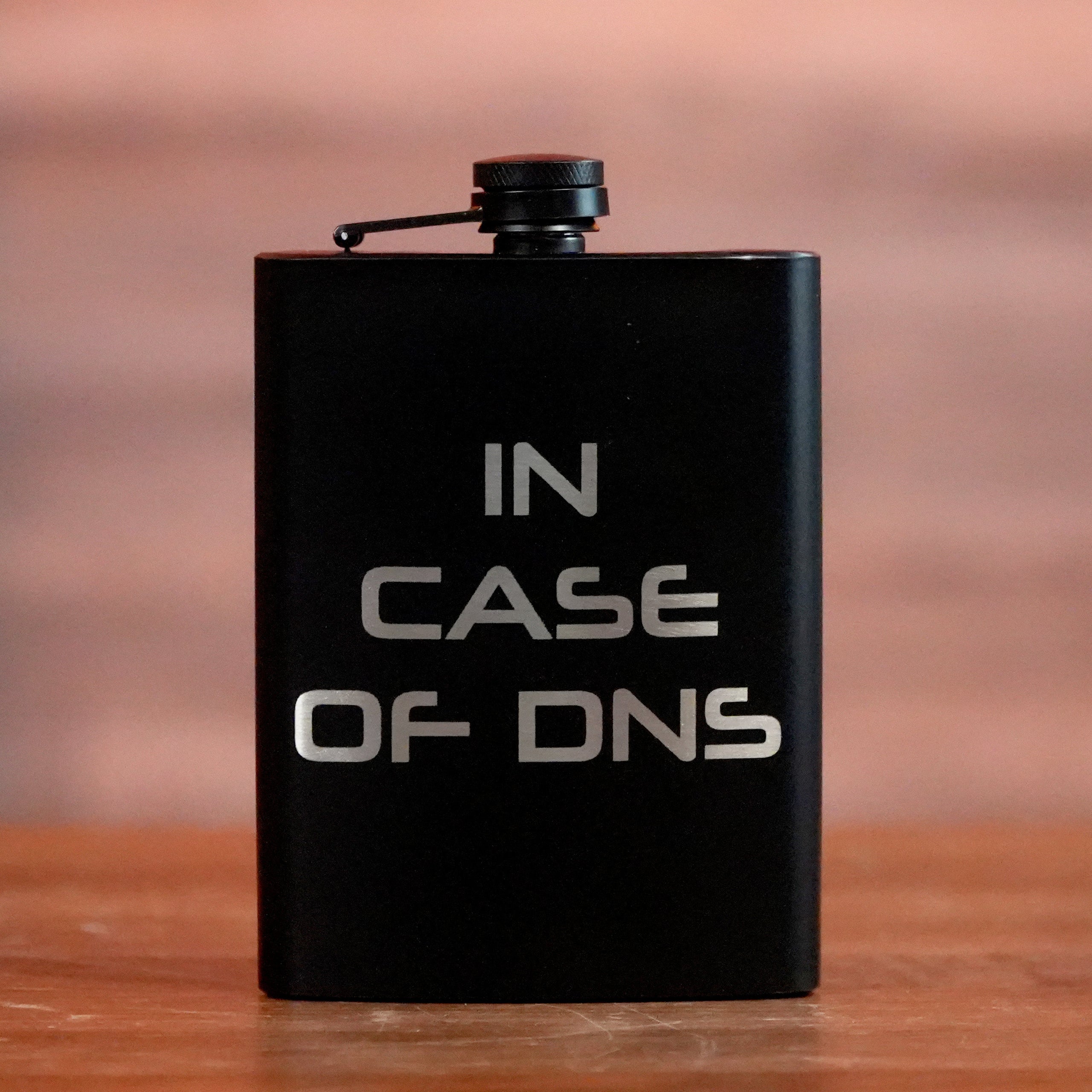 Hip Flask In Case Of DNS (8oz)
